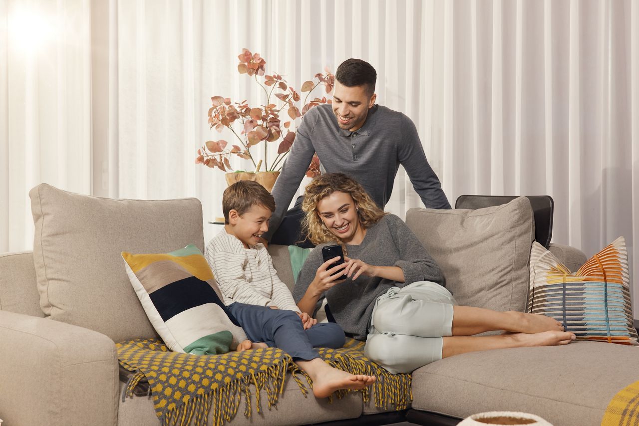 Family on the sofa