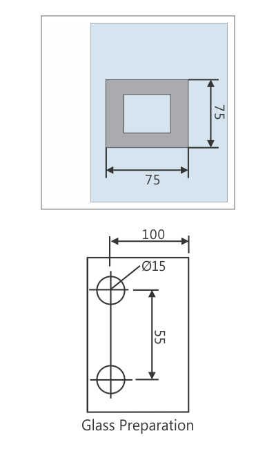 Image: Enox Glass Sliding Door Handle EHSL-002 – satin stainless steel, fits 10-12 mm glass