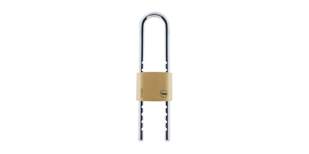 Antique YALE & TOWNE MFG CO. Brass Lock Padlock Clover Logo