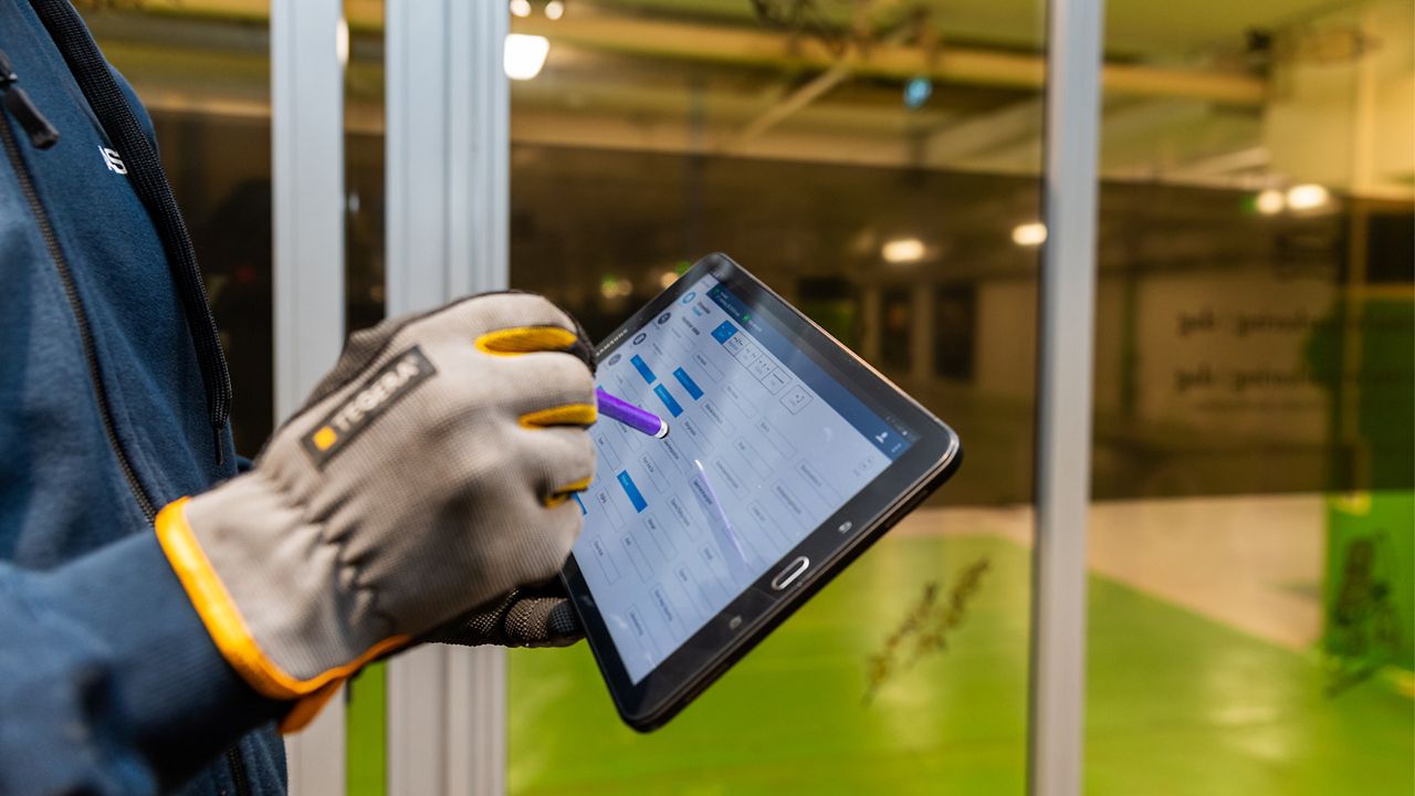 man with a tablet