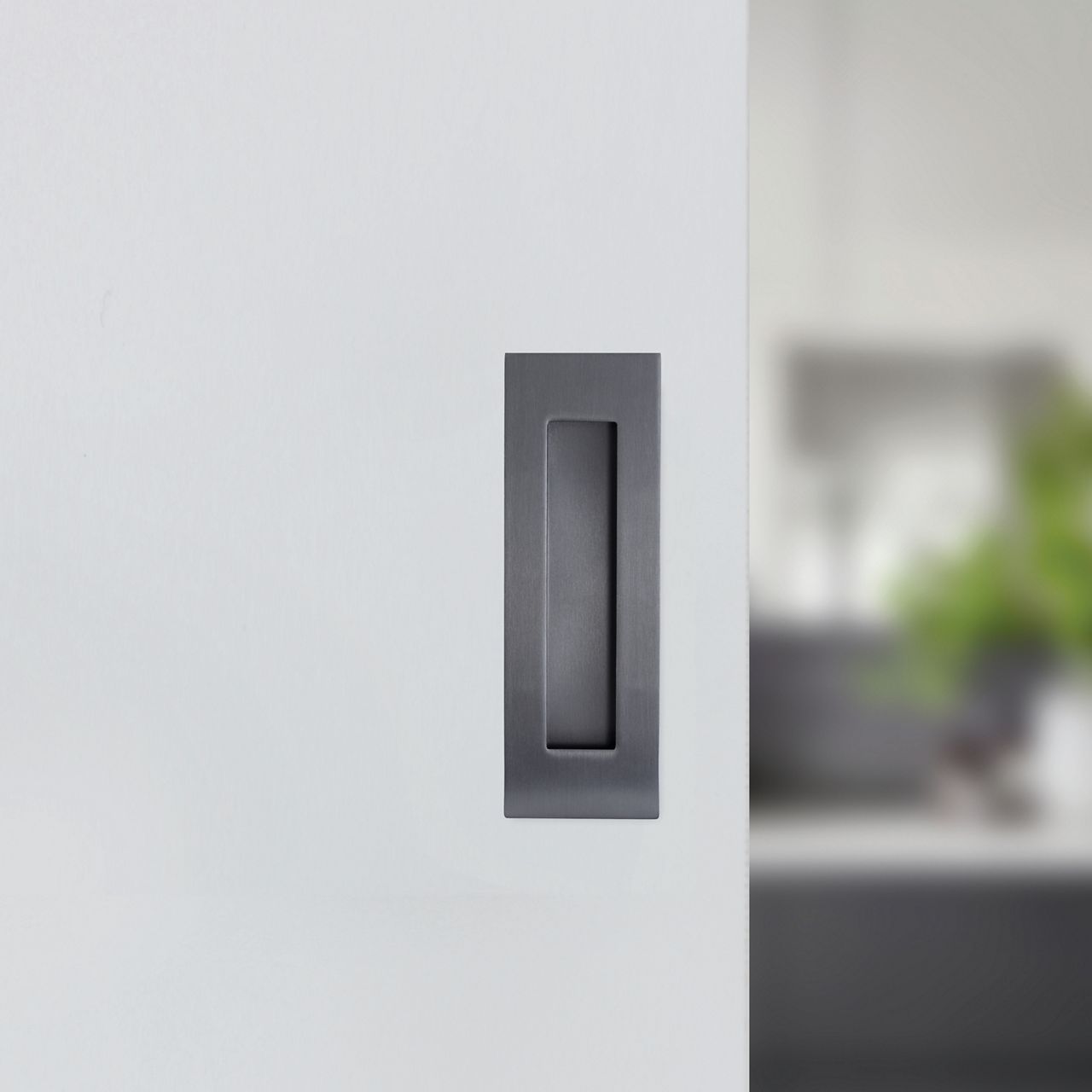 Flush Pull in gunmetal finish