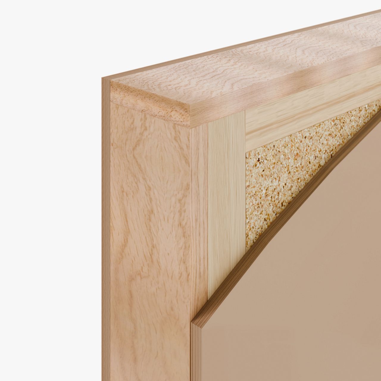 Timber strip fitted to side and top edge of door with butt joint
