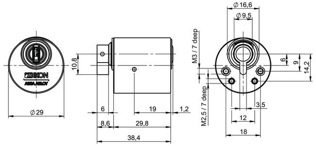 Furniture lock CLIQ® Go N577,AUS=1,SERVICE=CLIQGo technical drawing