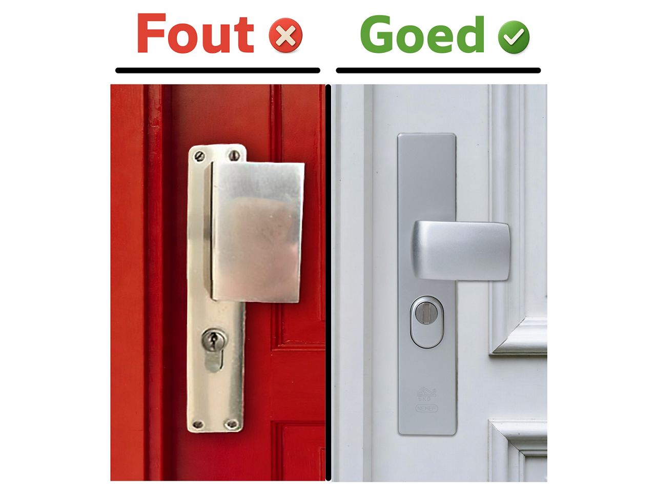 Veilig en onveilig deurbeslag