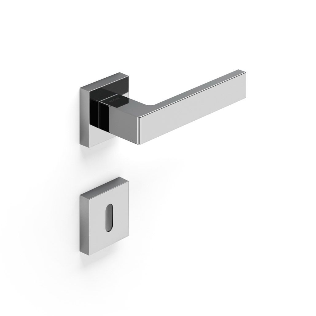 Image: Maniglia da porta H 600 Aurora in prospettiva con finitura Cromo lucido