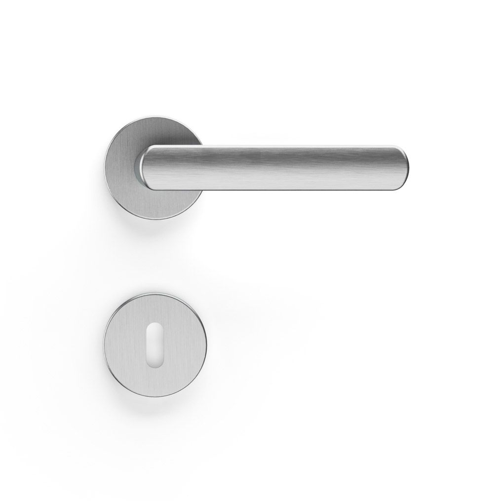 Image: Maniglia da porta H 601 Fiesole in visione frontale con finitura Cromo satinato