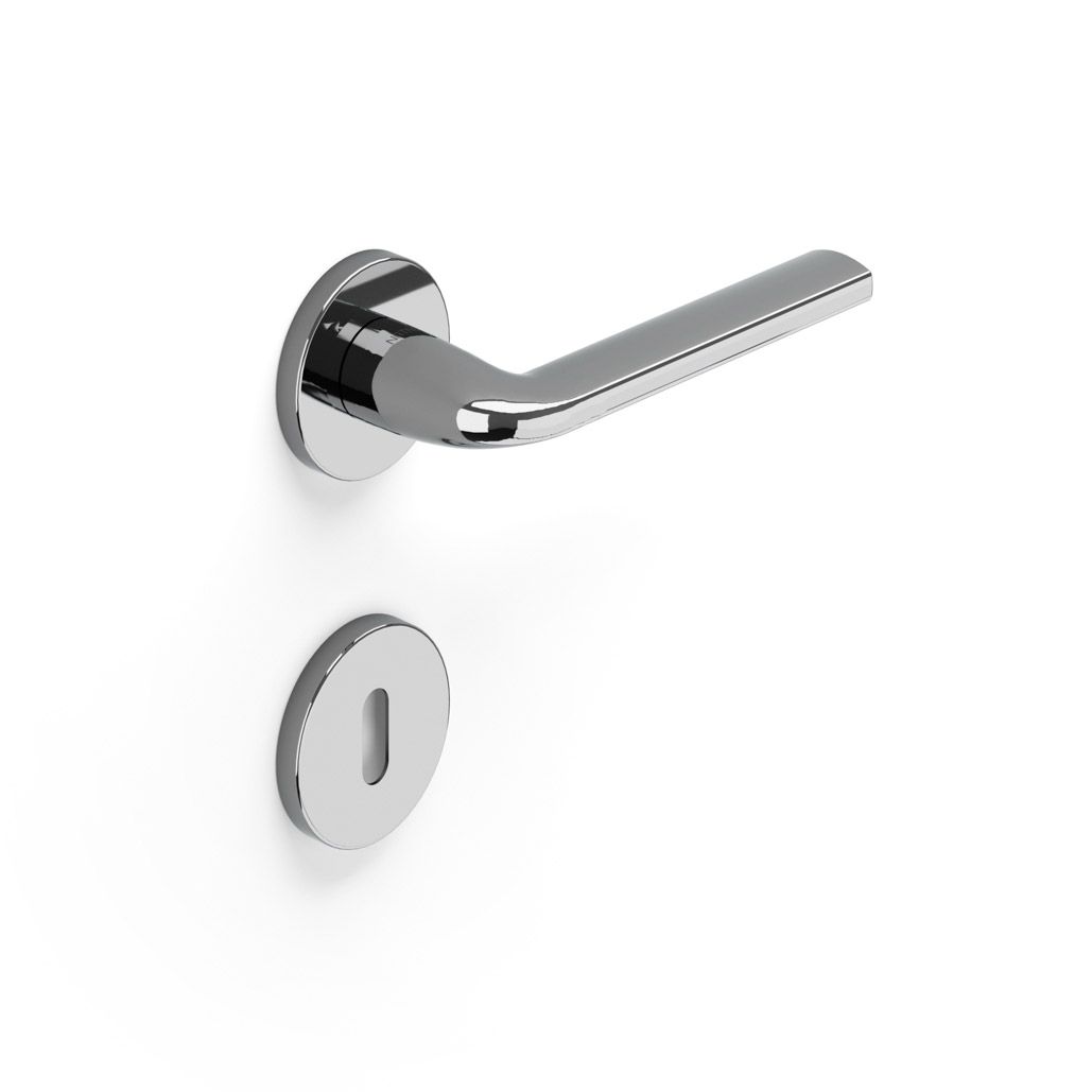 Image: Maniglia da porta H 602 Isola in prospettiva con finitura Cromo lucido