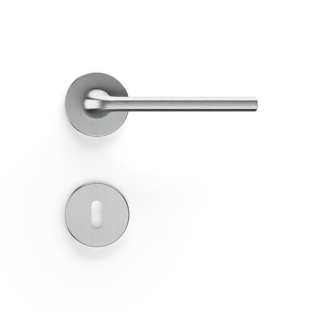 Image: Maniglia da porta H 602 Isola in visione frontale con finitura Cromo satinato