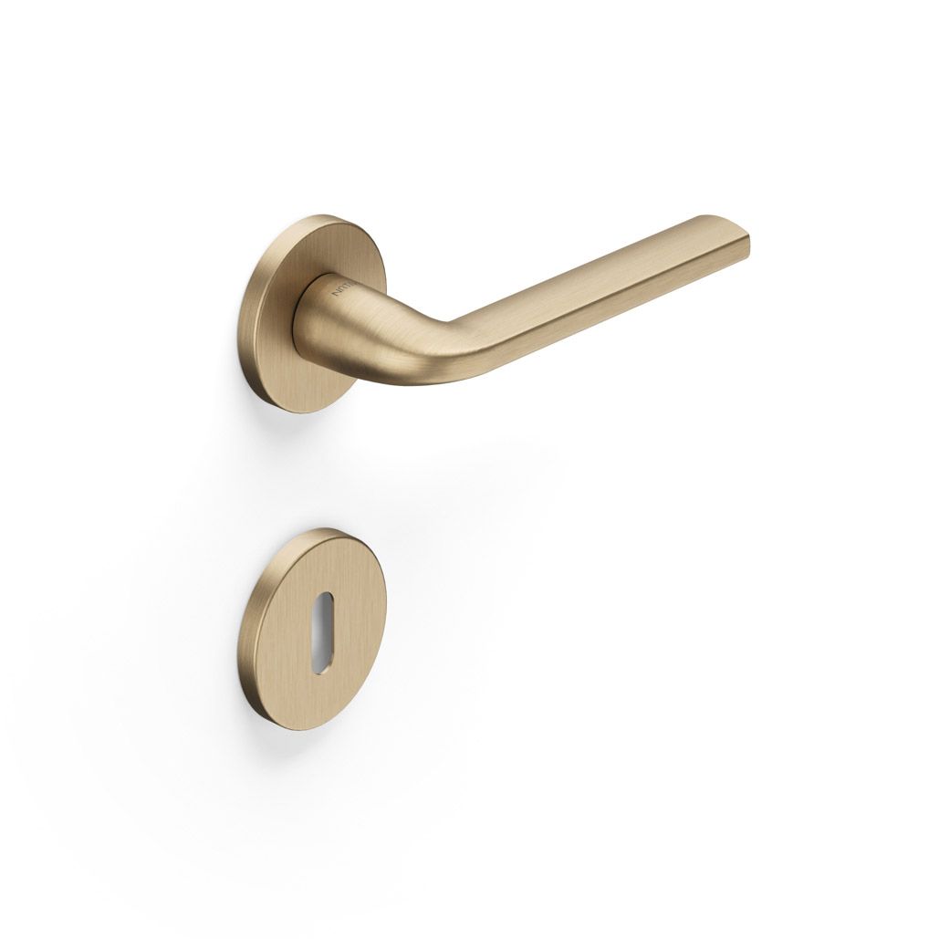 Image: Maniglia da porta H 602 Isola in prospettiva con finitura Oro satinato