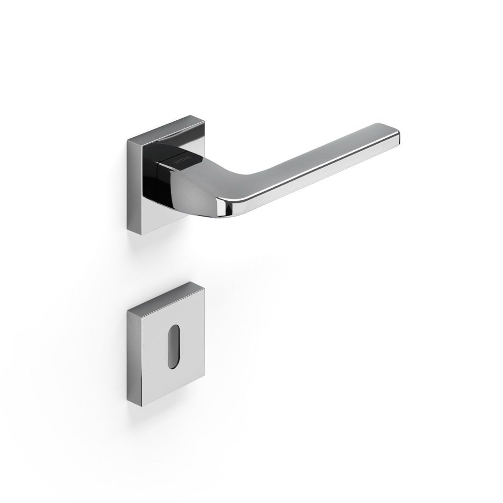 Image: Maniglia da porta H 603 Brera in prospettiva con finitura Cromo lucido
