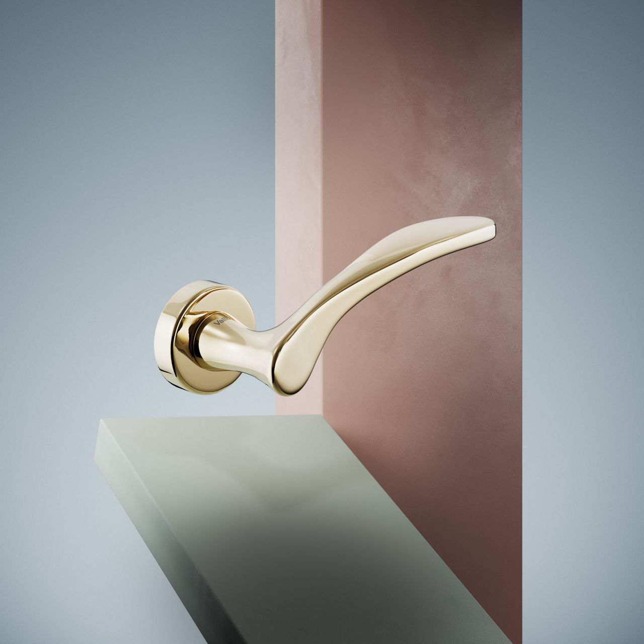 H 198 EERO AARNIO, VALLI - FUSITAL Brass door handle on rose By Valli