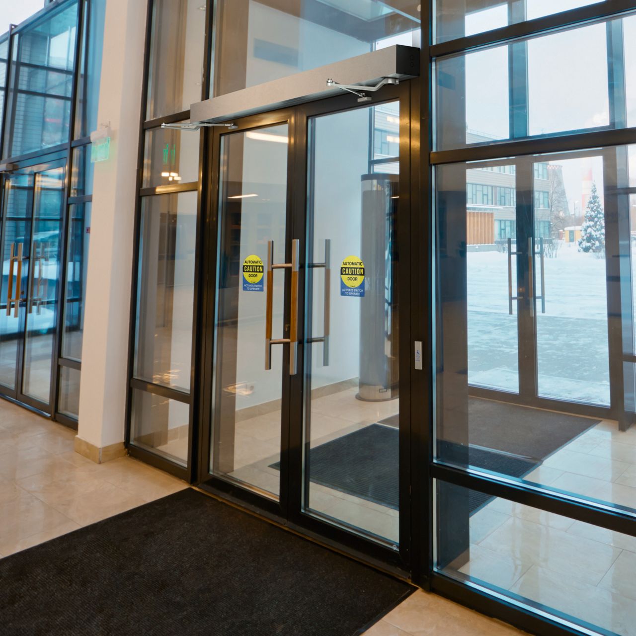 Image: HA8 clear push door at an office