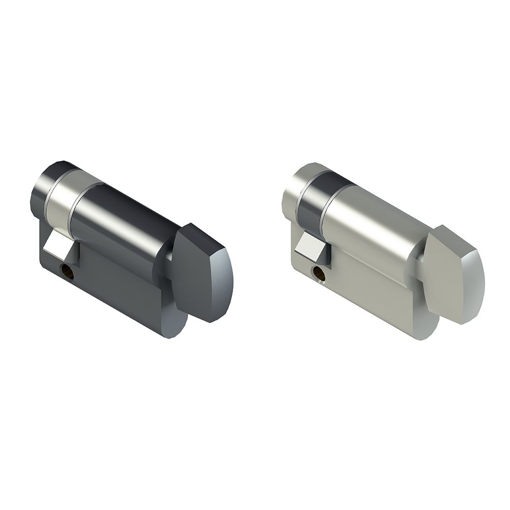 Half Euro profile cylinders black & brushed nickel