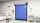 A blue food processing high speed doors in a grey room where food are being prepared.