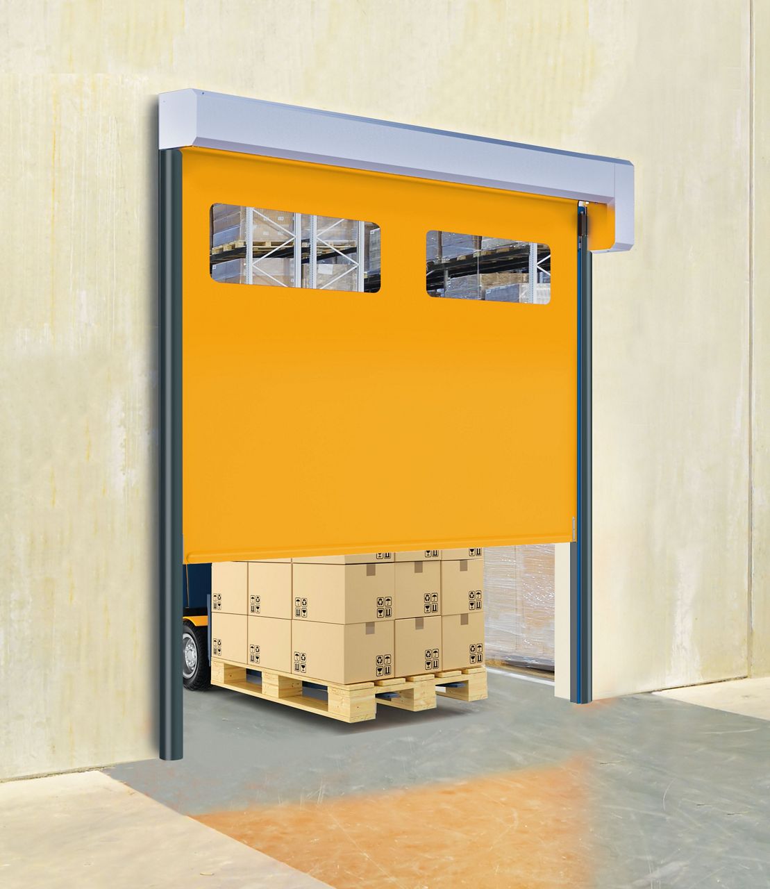 Yellow Dynaco door opening. 