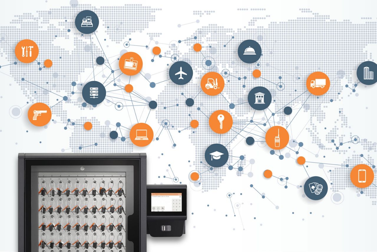 Industry sectors connected to a Traka key cabinet, highlighting the wide range of industries that rely on key control systems.