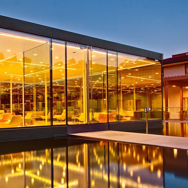 C 127 X used on a beautiful glass building's entryway