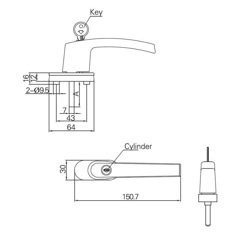 Image: Inward Window Handle With Different Keys-FZS1172130 Picture 2