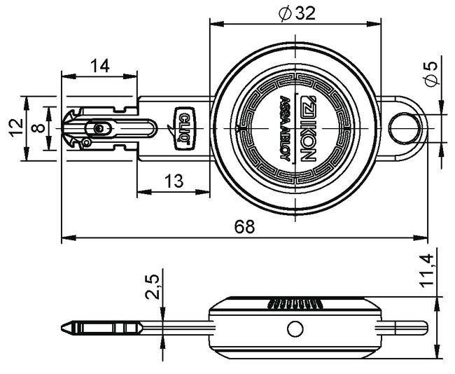 Key CLIQ® Go N109,V=PE,SERVICE=CLIQGo technical drawing