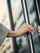 Woman opening facility door with key