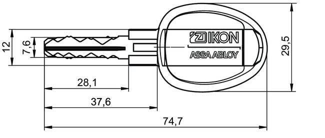 Key VERSO®CLIQ V109,V=M technical drawing