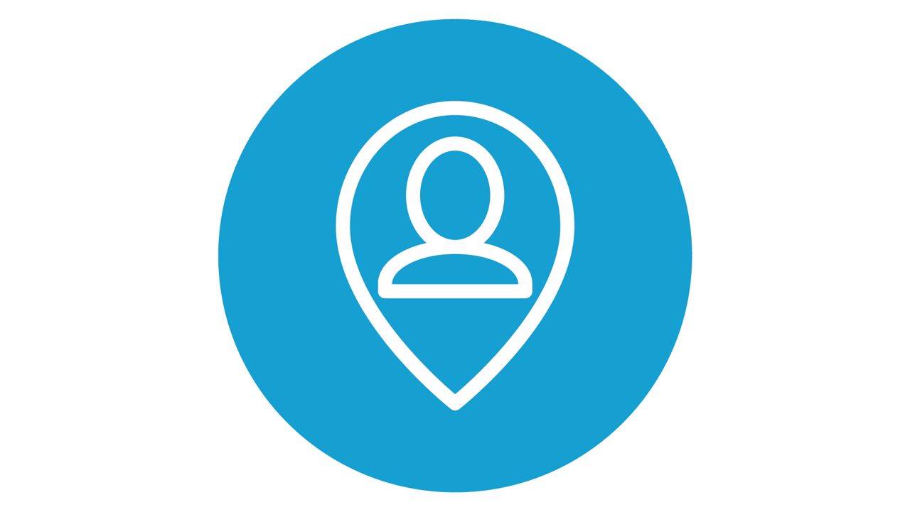person in map icon in a blue circle