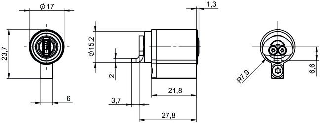 Locking cylinder CLIQ® Go N702,SERVICE=CLIQGo technical drawing