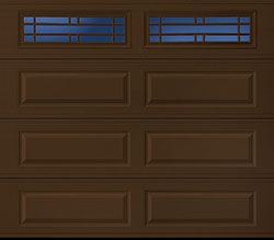 long panel glazed dark brown steel single garage ddor c 21