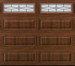 long panel glazed walnut steel single garage door 71