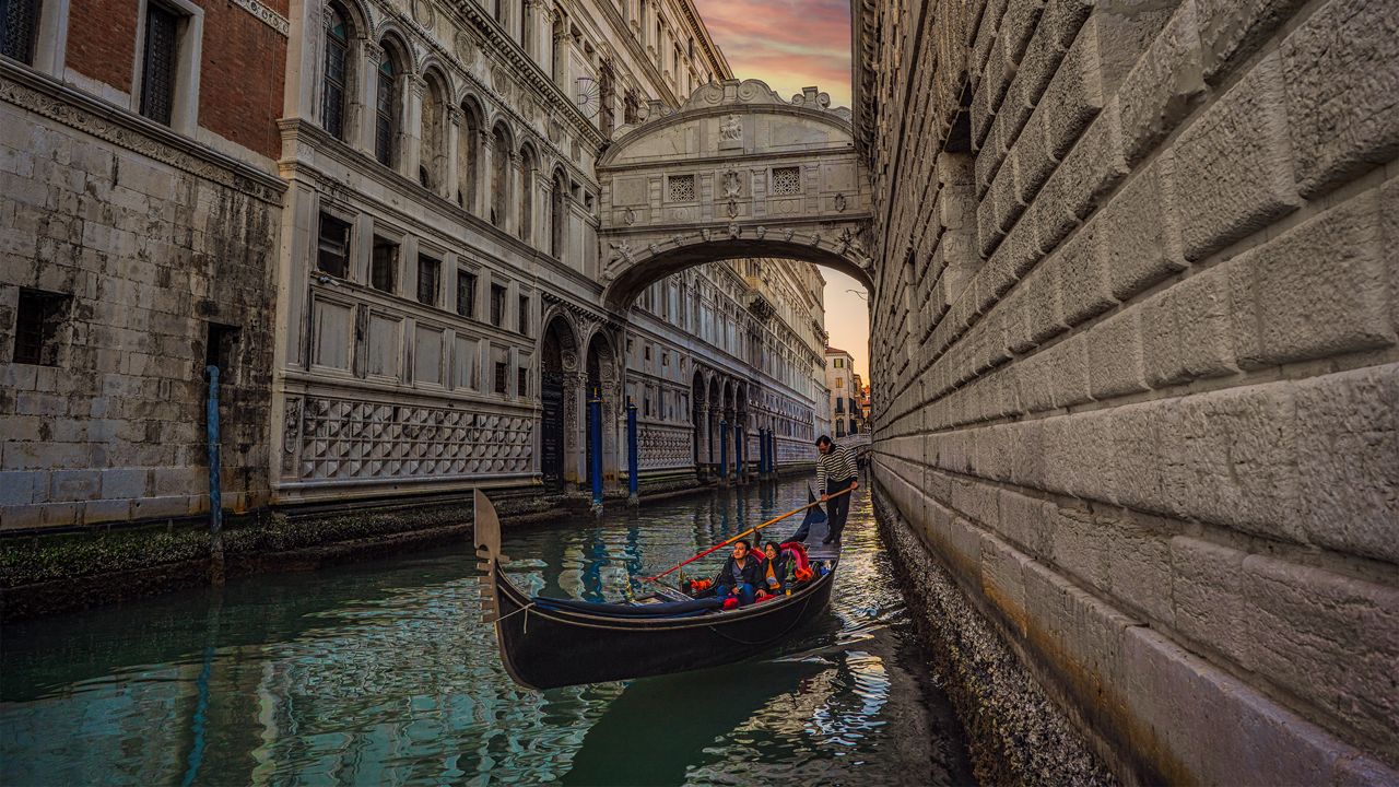 Gondola in a Venice waterway