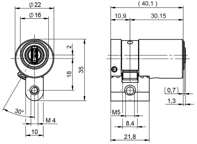 CH profile half cylinder eCLIQ N482 technical drawing
