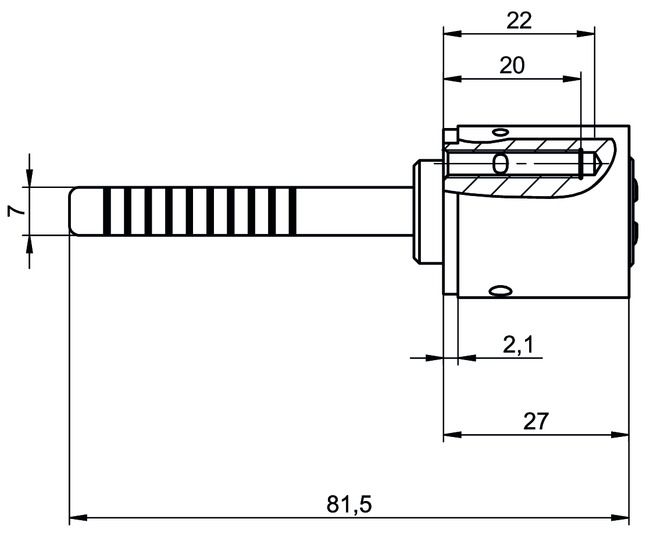 Round cylinder eCLIQ N701 technical drawing