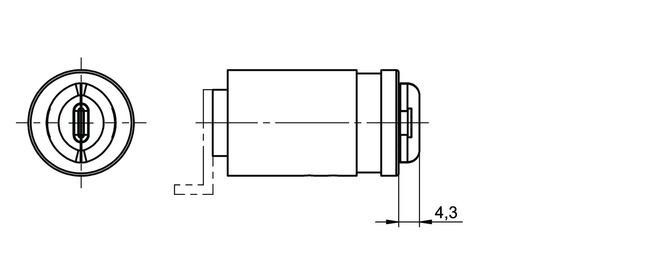 Image: Mounting cylinder eCLIQ NC08 technical drawing