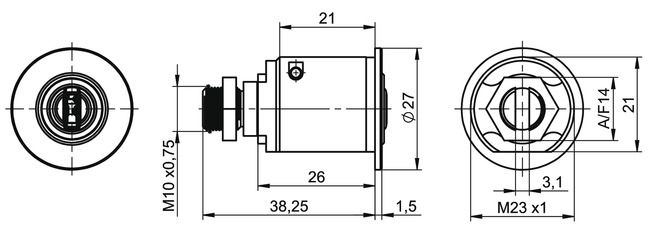 Image: Locking cylinder eCLIQ NC31 technical drawing