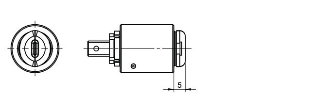 Image: Mounting cylinder eCLIQ NC45 technical drawing