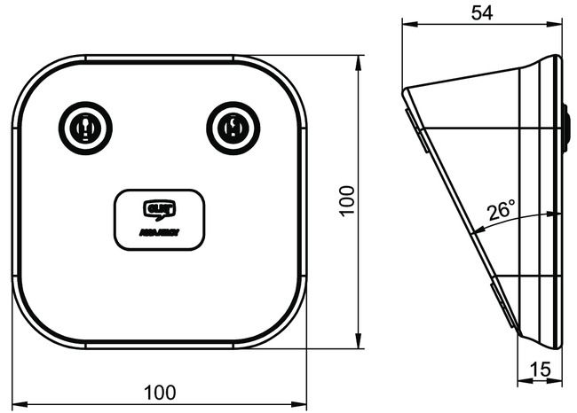 Image: Desk programming device set eCLIQ / CLIQ® Go NP04 technical drawing