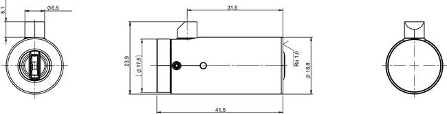 Image: Plug-in cylinder eCLIQ NT03 technical drawing
