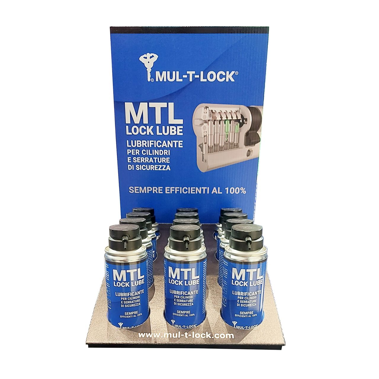 Image: Olio lubrificante per cilindri Lock Lube Mul-T-Lock espositore