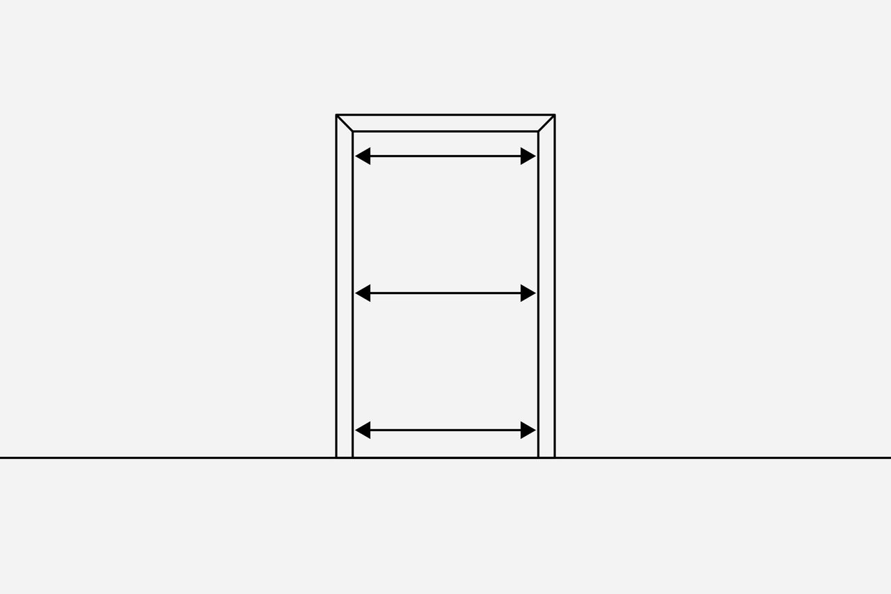 An illustration of a door in a wall