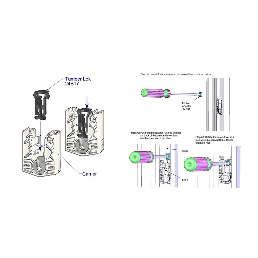 Optional Tamper Lock & Friction Adjuster