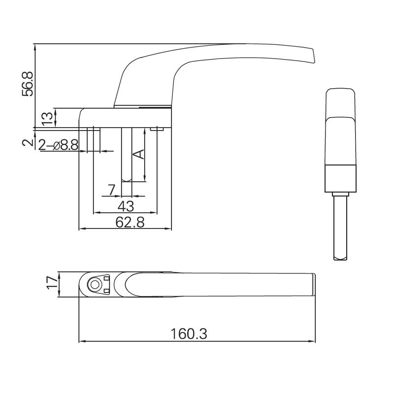 Image: Outward Casement Handle-FZ2171137 L/R Picture 2