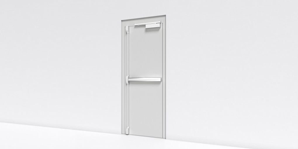 Porte issue de secours simple vantail - Solution de porte BIM