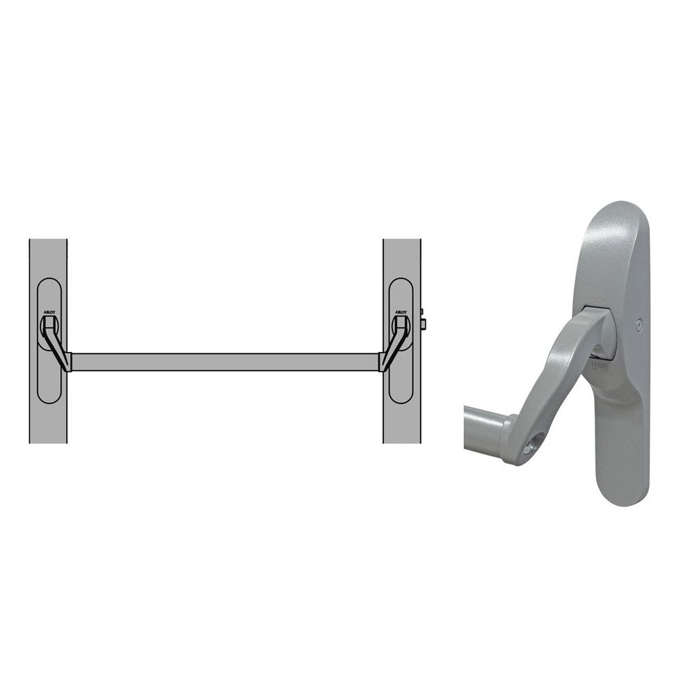 Image: PBE011 panic exit device with silver finish