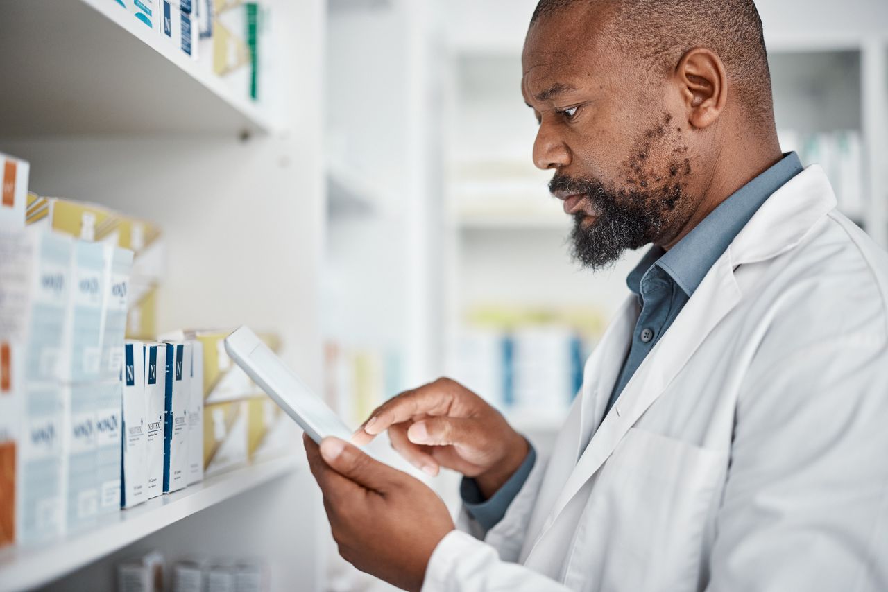 Healthcare worker distributing medications
