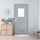 Porte blindée Fichet de maison modèle Forstyl+ S grise avec vitrage vue interieure