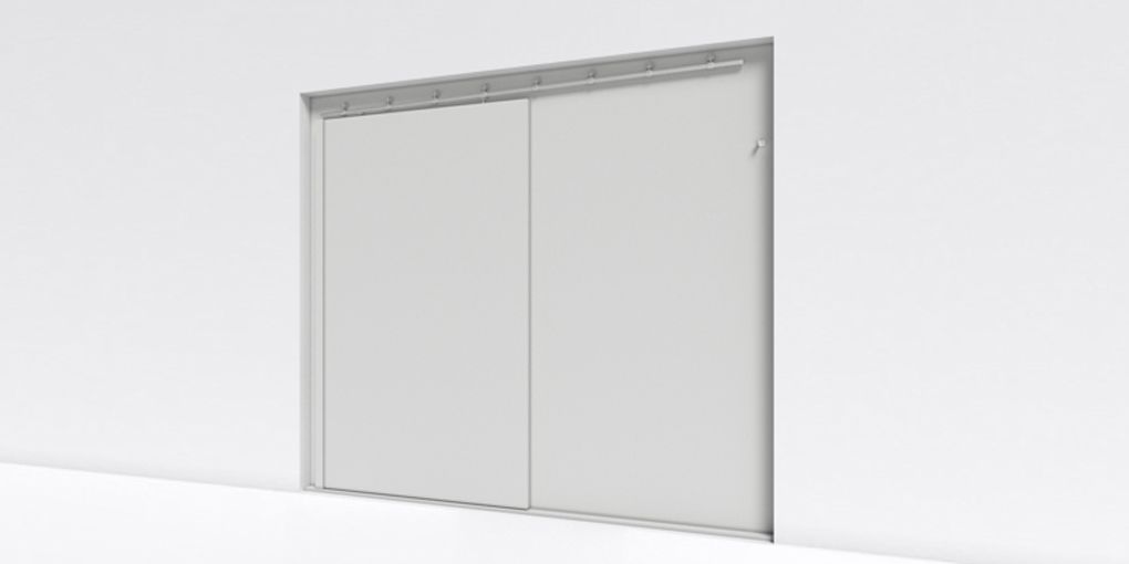 Solution BIM - Porte coulissante métallique coupe-feu 120 min