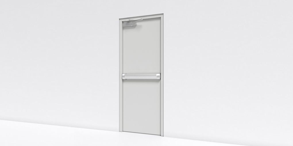 Solution BIM - Bloc Porte battante métallique Issue de Secours coupe-feu 60 min