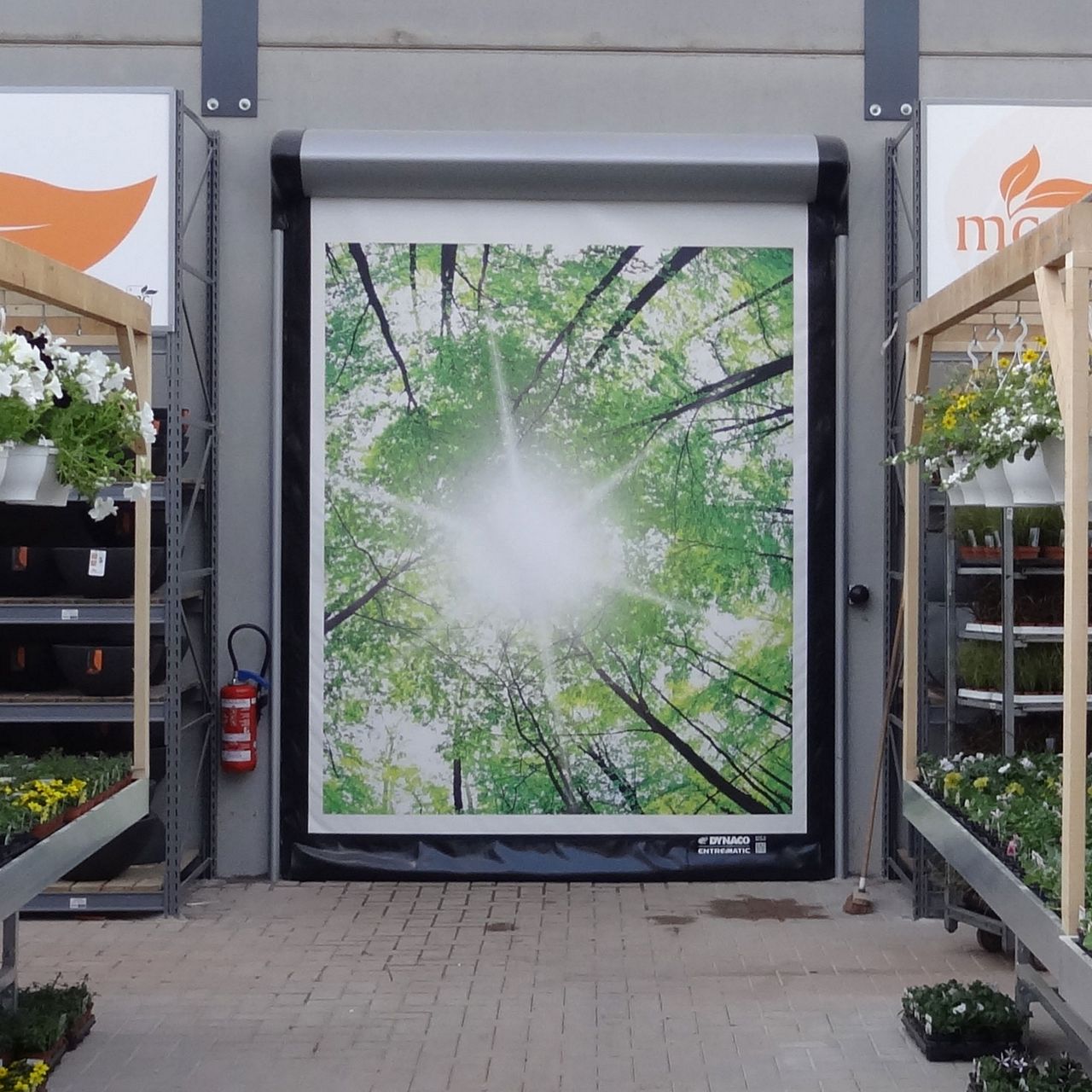 Bâche de porte imprimée avec des arbres au soleil 