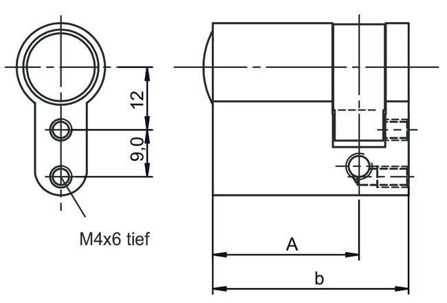 Image: Profile-half cylinder +CLIQ .532+CLIQ technical drawing