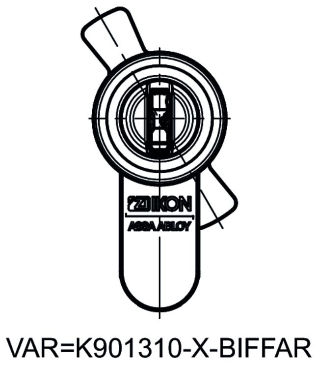 Image: Profile-knob cylinder CLIQ® Go N534,KNF=2,SERVICE=CLIQGo technical drawing